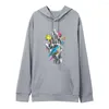 Men's Hoodies Spring And Autumn Hand-painted Cool Novel Palm Print Hoodie Casual All-in-one Top