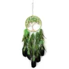 Зеленое дерево жизни Dream Catcher Decor с исцеляющим хрустальным камнем каменного пера ручной работы декорации мечты 1224589