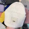 y2k beanie hat Mens Designers Designer Beanie AC Thickened Square Smiley Face Knitted High Version Female Pullover Casual Warm Elastic Couple Wool Trucker