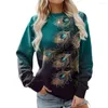 Sudaderas con Capucha para Mujer Sudadera Estilo Sudaderas con Estampado De Plumas para Mujer Jerseys Acogedores con Puños Elásticos Otoño Primavera Moda Cuello Redondo