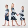 Family Matching Outfits kids boys girls spring summer tie dye cotton casual clothing children fashion set top and romper matching 230826