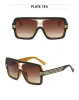 Mode lunettes de soleil cadres lunettes Guccie nouvelle marque de luxe femmes Vintage surdimensionné impression verre de soleil lunettes pour hommes noir