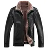 Casual Business Men Genuine Leather Jacket Thick sheepskin Biker Jacket Slim Fit Men Motorcycle Coat Autumn and Winter