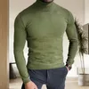 Pulls pour hommes Pull tricoté Pull à col roulé élégant pour automne hiver Slim Fit Pull de couleur unie avec à la mode