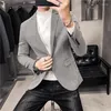 Men's Suits 2024 Spring High Quality Cotton Business Blazers/Male Slim Fit Leisure Suit Jackets Plaid Clothing Plus Size S-3XL