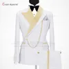 Мужские костюмы Blazers Fashion Red Men Suits Slim Fit Luxury Business Evening Wedding Tuxedos блестящие лацкальные брюки 2 штука 2 кусок куртки 230827