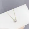 Anhänger Halskette Designer Shinning Big Round Zirkon Kristall Charm Halsband für Frauen Mode Hochzeit Liebe Schmuck