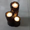 Outros suprimentos de festa festiva Halloween Candlestick Melting Candle Cluster Black Lava Holder com 3 Light Resin Decor 230826