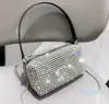 Borsa da sera con manico in strass argento per borse e borsette da donna Borsa da donna di design di lusso