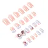 False Nails Purple French Edge Nail Trendy Light Color Wearable Patch For Beauty Art Accessories