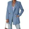 Women's Suits Solid Color V Neck Lapel Double Kuckle Lohas Time Style Coat Casual Version Type Suit Jacket Puffy Vests