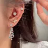 Boucles d'oreilles pendantes en Zircon pour femmes, arbre de noël, tendance, exquis, brillant, strass, flocon de neige, goutte, bijoux cadeau, 2023