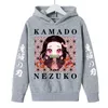 Bluzy Bluzy Demon Slayer Bluza Dzieci 4-14 lata Ubrania Odpowiednia dziewczynka z kapturem z kapturem z kapturem Yaiba Manga Pullover Sweter 230826