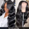 Body Wave 200 250 Density HD Transparent Lace Front Wig 5X5 13X4 HD Glueless WigS Lace Frontal Closure Wigs