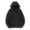 Men's Hoodies Sweatshirts Autumn and winter hooded semi zipper sweater men plus velvet European American trend hoodie large size loose casual men's j 230826