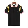 168mens Polo Shirt Designer Polos koszule dla mężczyzny moda fokus haft haft wąż podwiązka małe pszczoły wzór ubrania ubrania tee czarno -białe męskie koszulka