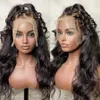 Siyah kadınlar için tam dantel peruk vücut dalgası cümlessiz 13x4 dantel frontal peruk brezilya remy saç 30 inç hd şeffaf insan saç