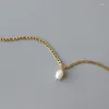 Catene ZJ fatte a mano delicate perle d'acqua dolce naturali stratificate catene di giunzione collane girocolli estivi da donna minimalisti in acciaio inossidabile