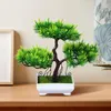 Dekorativa blommor konstgjorda växter bonsai plastträd falska växt krukta ornament för hemrum bordsdekoration el trädgård dekor