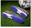 Nouveau style enfants mi haut botte de football hommes TF chaussures de football jeunes garçons filles AG chaussures d'entraînement à ongles longs blanc bleu pour les enfants