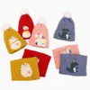 Mützen Hüte Kinder Hut Set Herbst und Winter Dinosaurier Einhorn Baby Strickmütze Cartoon Schal Warme Wolle 230826