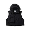 Heren Vesten Outdoor Bergvest Met Capuchon Heren Cityboy Japan Streetwear Mode Losse Cargo Mouwloze Jas Mannelijke Vrouwen Vest Jas 230826