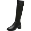 Laarzen Laars Schoenen Herfst Luxe Designer BootsWomen Ronde Neus Sexy Dij Hoge Hakken Mode Dames Lage Mid Kuit 230826