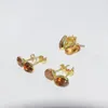 Stud Earrings Natural Crystal Quartz For Women Yellow Citrines 1pc Small Energy Stone Irregular Charms 2023