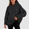 Sudaderas con capucha para mujer, Color sólido, Harajuku, sudadera de ocio de gran tamaño, Tops con capucha, ropa deportiva holgada, chándales, jerseys de moda, Sudadera