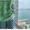 Kvinnors tröjor hikigawa koreansk vintage tröja Löst V-ringning Knit Pullover Vest Y2K överdimensionerad tank top Love Print Sweaters Fall Fashion Cardigan 230827