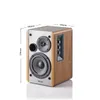 Portabla högtalare 2.0 HIFI -högtalarens bokhylla Aktiv högtalare Hemmabio trägemusik Surroundhögtalare för TV PC Subwoofer Bass Effect 4 Inch 230826