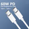 USB C till USB C -kabel för Samsung S20 Xiaomi PD 60W Fast Charging Cable MacBook Pro iPad Pro för iPhone Charger Type C