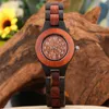 Wristwatches Wooden Watch For Women Sandalwood Quartz Watches Arabic Numerals Dial Safety Folding Buckle Wood Women's Wristwatch Gifts