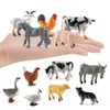 Autres jouets 12pcs figurines d'animaux réalistes simulées figurine d'action de volaille ferme chien canard coq modèles éducation pour enfants enfants cadeau 230826