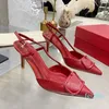 Slingback Strass hyaline Sandalen stiletto hakken Leer luxe ontwerper Feest bruiloft Avond beste schoenen fabrieksschoeisel Maat 34-42