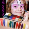 Body Paint Professional Face Body 12 Colors Oil Painting Paint Pigment for Beauty Kit Makeup Cosmetic Supplies 230826