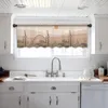 Curtain Desert Tropical Plants Minimalist Kitchen Small Tulle Sheer Short Bedroom Living Room Home Decor Voile Drapes