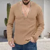 Camisolas masculinas Slim Fit Sweater elegante com decote em V pulôver de malha macia com mangas compridas para outono inverno moda elástica