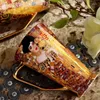 Tasses Tasse à café en porcelaine d'os Gustav Klimt tasses à thé avec couvercle et cuillère grande capacité en céramique Drinkware décoration de la maison