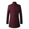 Trenchs pour hommes Couleur unie à manches longues Col montant Fit Banquet formel Allongé Veste de bal Costume