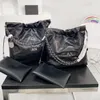 Sacola Designer CC Drawstring Bag Travel Bolsa De Ombro Couro Genuíno Ouro ou Prata Cadeia Escritório Viagem Mulheres Moda Pequenas Bolsas Baratos Sacos de Marca