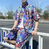 Männer Kleid Hemden 2023 Sommer Strand Schnell Trocknend 2 Stück Set Tragen Kleidung Männer Lose Fit Outfits Hawaiian Hemd meer Seite Beruf Kleidung 230826