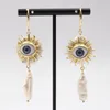 Dangle Earrings GuaiGuai Jewelry Cultured White Coin Pearl Keshi Gold Color Hook Eye Handmade For Women Fashion