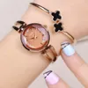 Wristwatches Fashionable Lady's Bracelet Quartz Watch Stainless Steel Rose Gold Female Wristwatch Personality Women Dress Gift