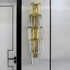 Wall Lamps Clear Crystal Home Sconces Parlor Tv Background Lamp Gold Stainless Steel E14 Bulb Lighting Fixtures Drop