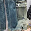 Dżinsowe dżinsy amerykańskie retro dżinsowe szwy modowe wielopokastanie jesienne ubrania streetwear luźne szerokie legalne spodnie 230826