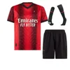 23 24 IBRAHIMOVIC Children's Football Jersey 2023 AC MILA KETELAREE R.LEAO TONALI THEO New AC Football Shirt Children's Set Uniform