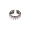 Cluster Rings äkta S925 Sterling Silver Korean Wide Face Ring Gear Opening