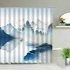 Tende da doccia Foresta Paesaggio Tende da doccia Albero Cascata Monte Fuji Scenario Tenda da bagno impermeabile Set Decorazione vasca da bagno con gancio 230826