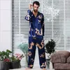 Vêtements de nuit pour femmes Summer Couple Costume Pyjamas Ensembles Imprimer Mode Luxe Hommes Femmes Faux Soie Casual Deux Pièces Nuisettes